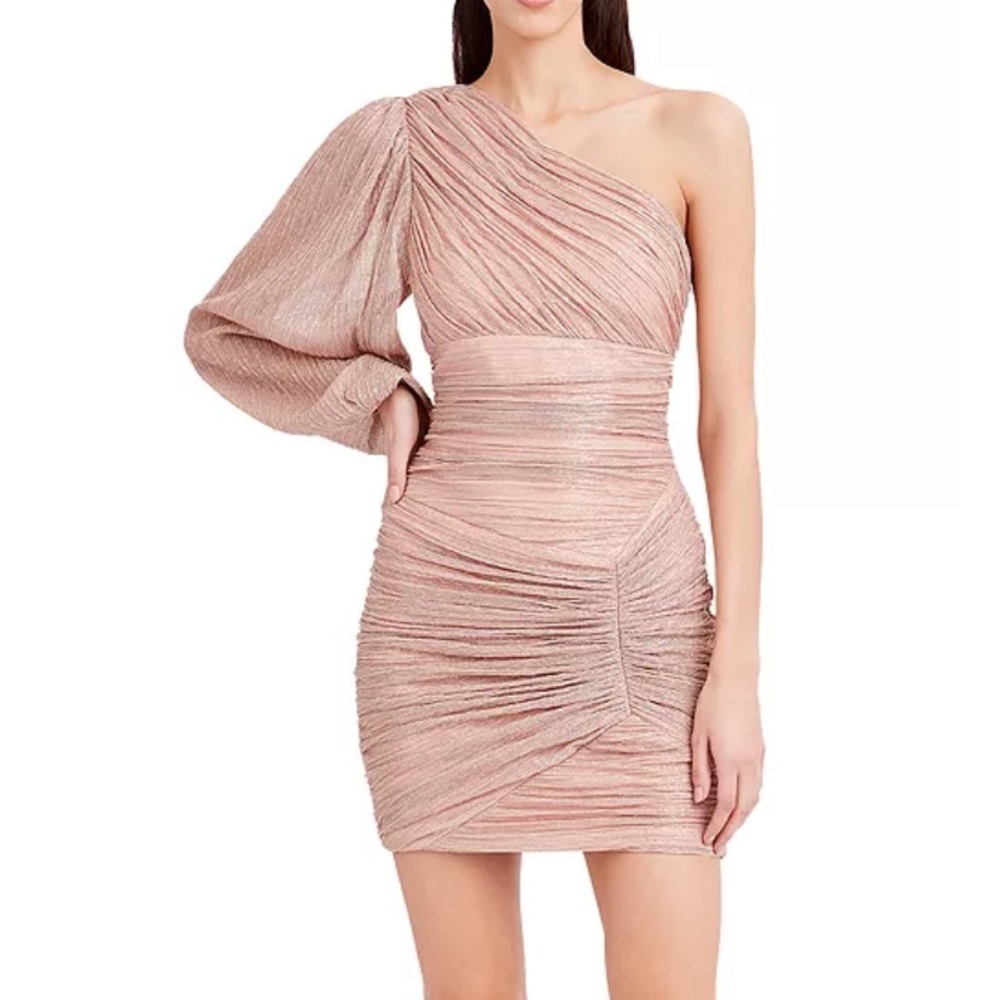 One Sleeve Ruched Dress